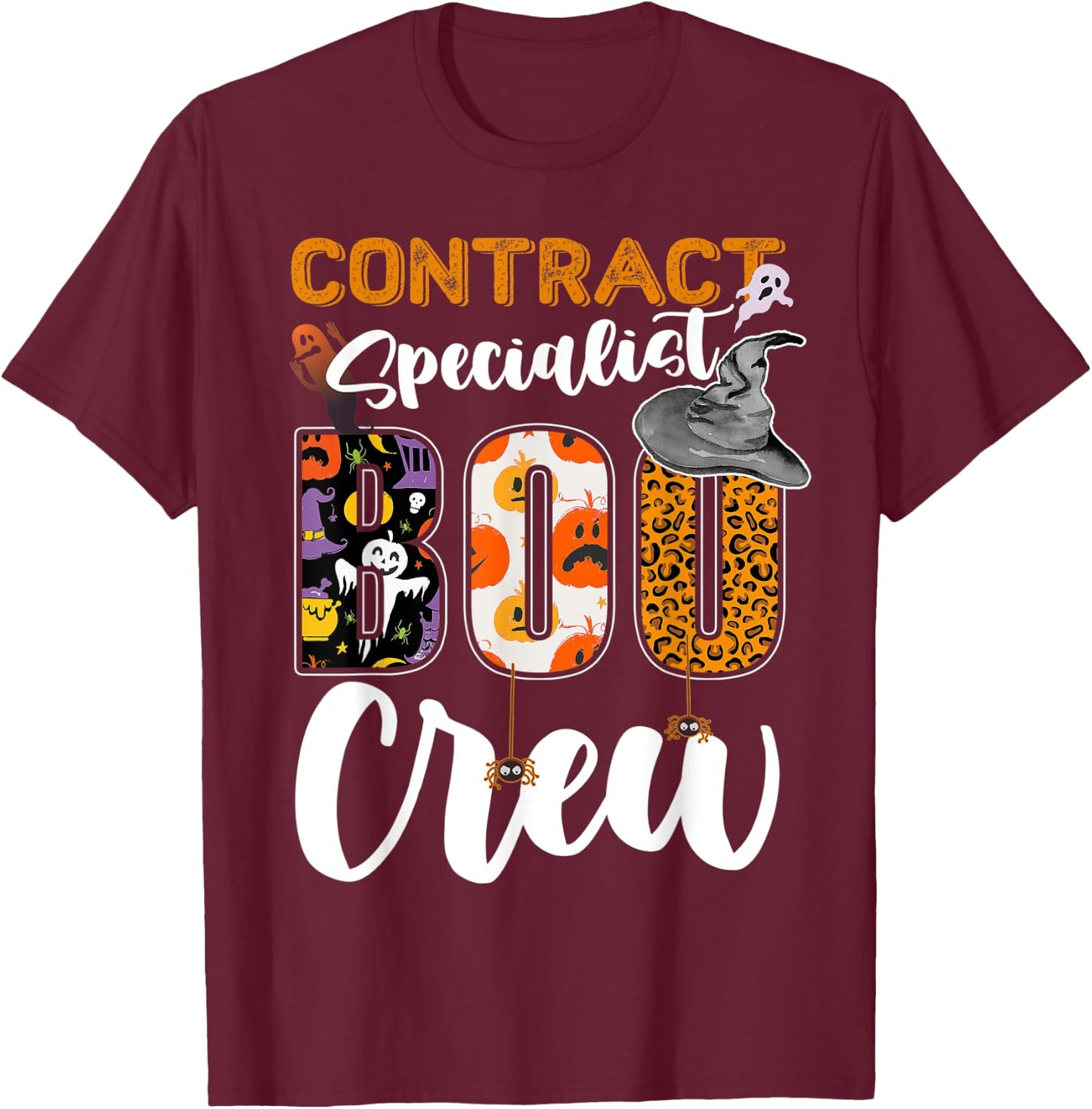 Contract Specialist Boo Crew Halloween Matching T-Shirt - T-Shirt | Maroon