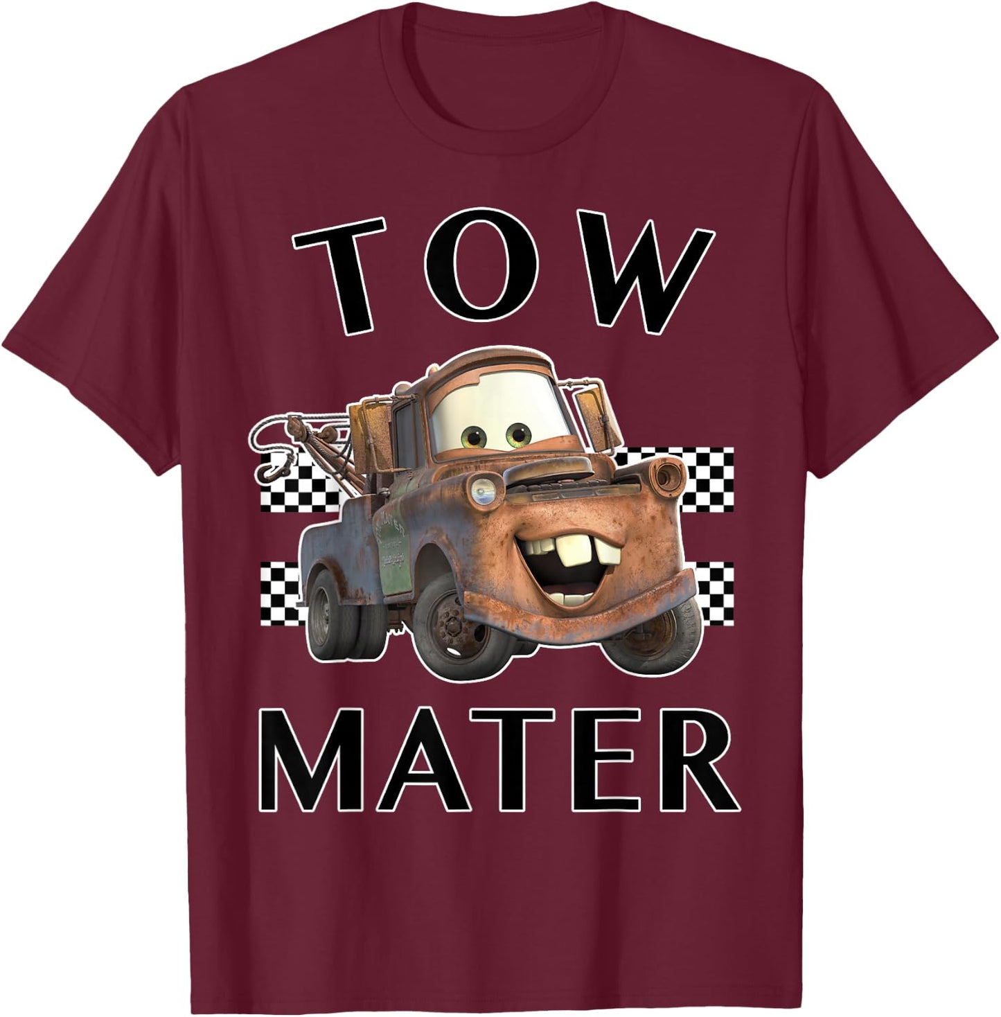 Disney Pixar Cars Tow Mater Finish Graphic T-Shirt - T-Shirt | Maroon