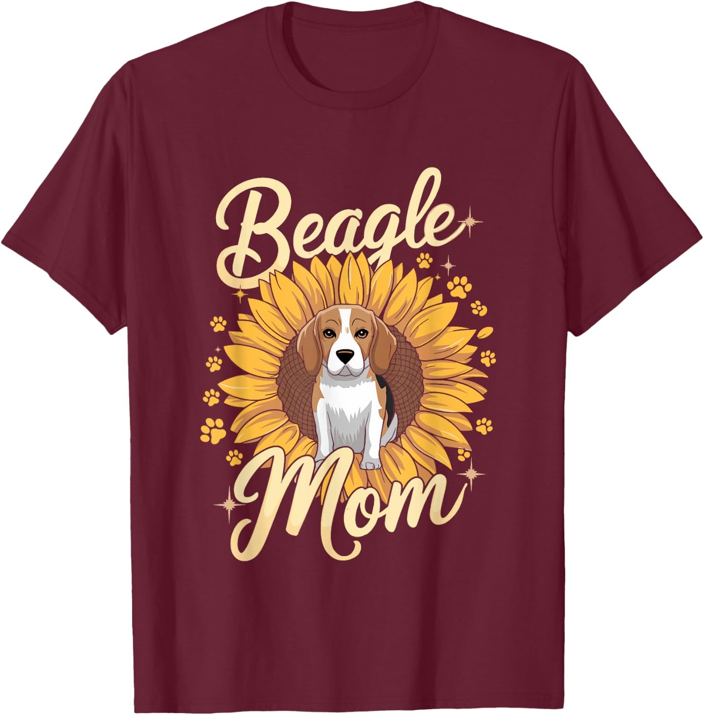 Beagle Mom Sunflower Beagles Dog Women T-Shirt - T-Shirt | Maroon