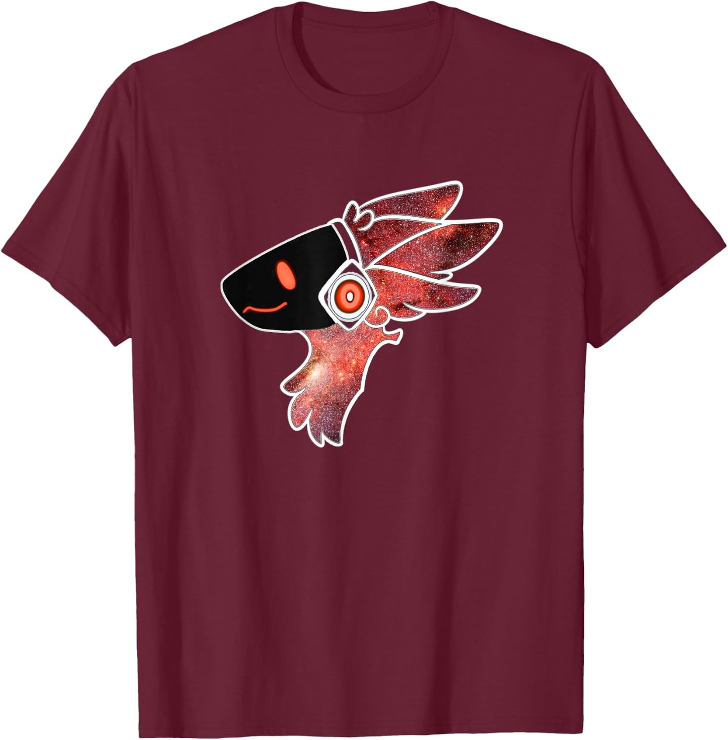 Protogen Fursuit Fursona Head in a Red Star Pattern T-Shirt - T-Shirt | Maroon