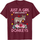 Donkey Kids Gift Just A Girl Who Loves Donkeys T-Shirt - T-Shirt | Maroon