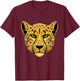 Wild Cheetah Face - Safari Animal Lover Wildlife Zookeeper T-Shirt - T-Shirt | Maroon