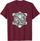 Steampunk Companion Cube with Portal-shaped Apertures T-Shirt - T-Shirt | Maroon