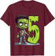 Kids Scary Zombie - five Years - creepy 5th Birthday Halloween T-Shirt - T-Shirt | Maroon