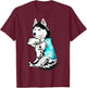 Husky I Love Mom Tattoo T-Shirt - T-Shirt | Maroon