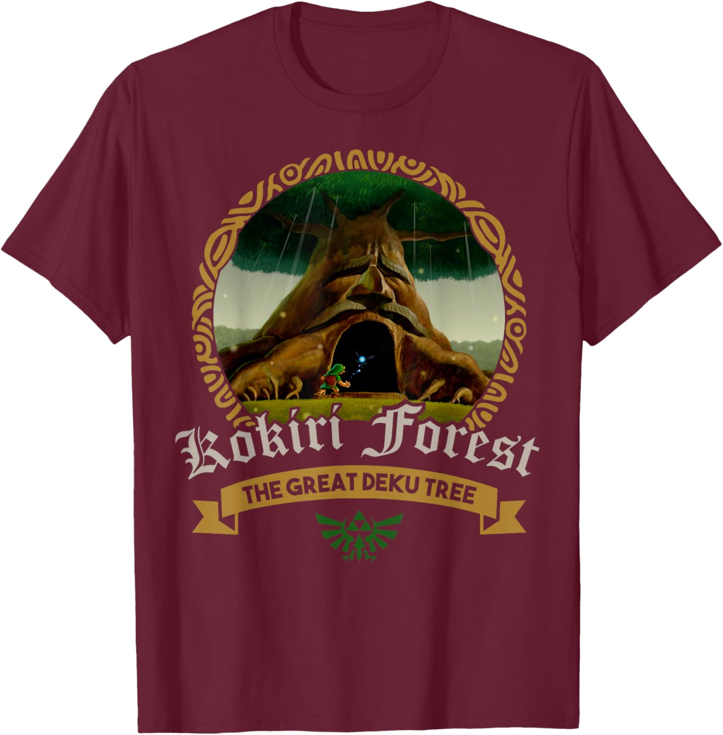 The Legend of Zelda Kokiri Forest The Great Deku Tree T-Shirt - T-Shirt | Maroon