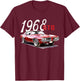 1968 68 GTO Classic Car Old School Muscle Car T-Shirt - T-Shirt | Maroon