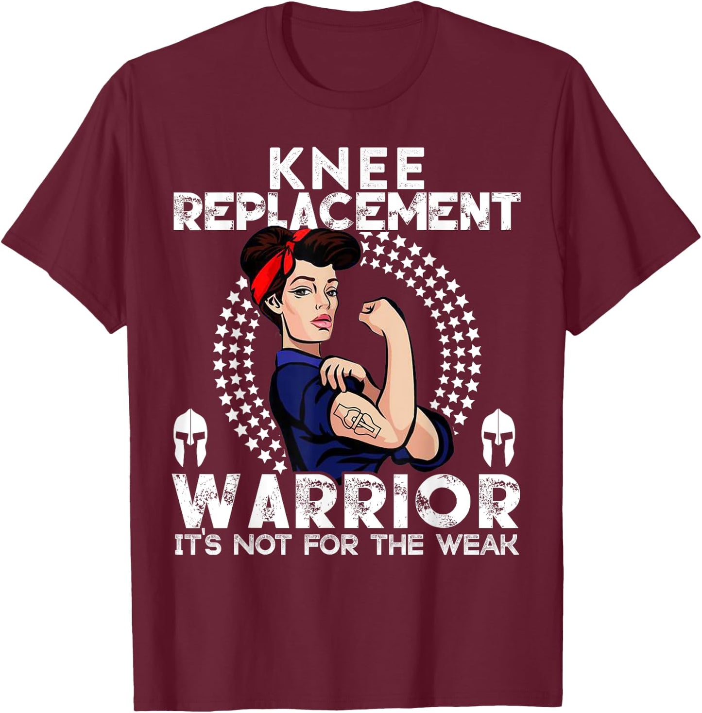 Knee Replacement women Warrior Awareness Gift T-Shirt - T-Shirt | Maroon