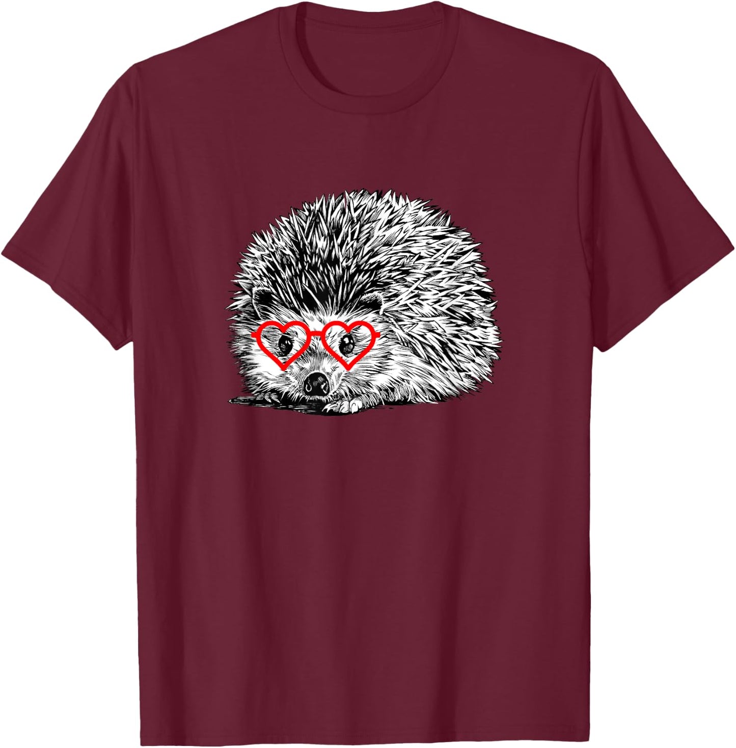 The Pawster Hedgehog Valentines Day Pet Mom Animal Lover ,Black,Small T-Shirt - T-Shirt | Maroon