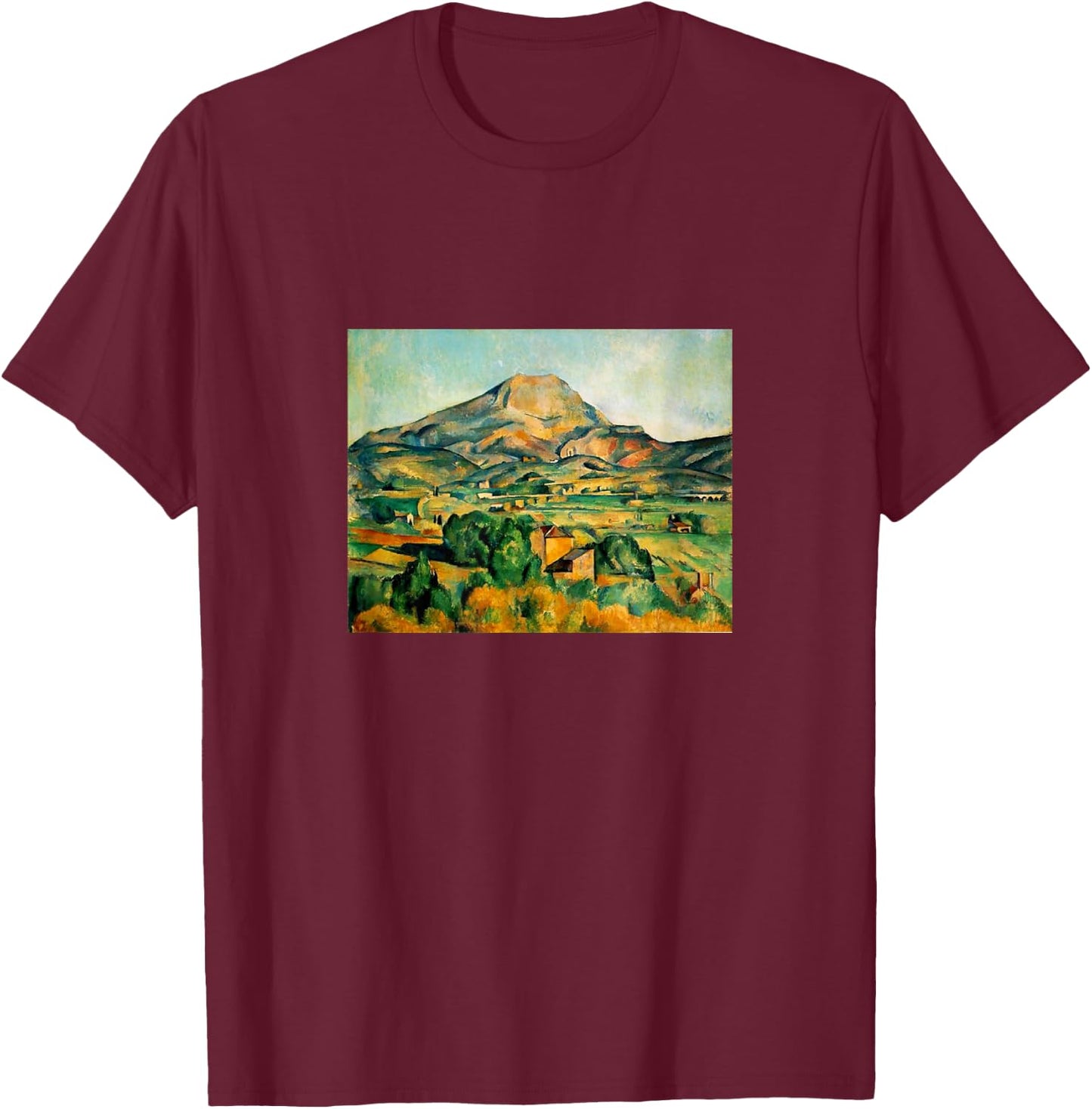 Mont Sainte-Victoire by Paul Cezanne T-Shirt - T-Shirt | Maroon