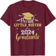Proud little sister class of 2024 graduate senior graduation T-Shirt - T-Shirt | Maroon