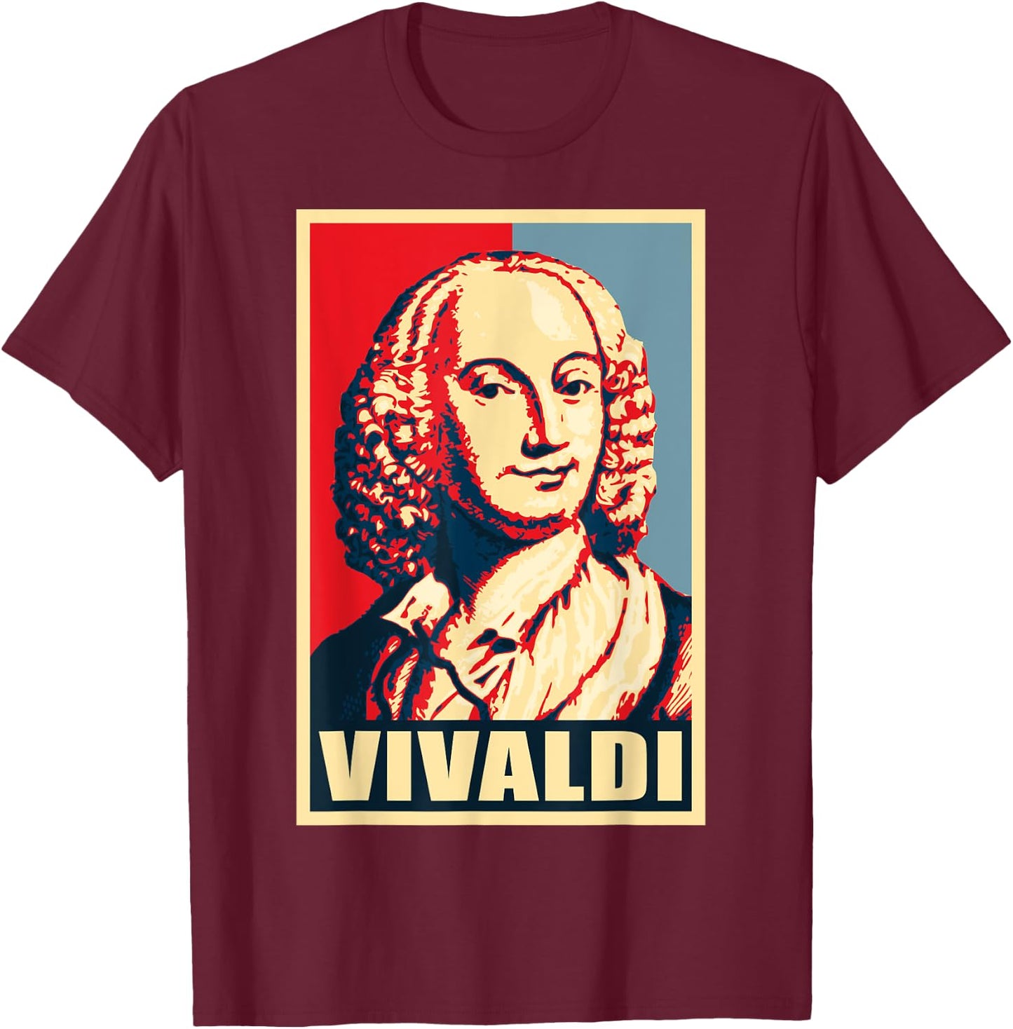 Antonio Vivaldi Classical Music Composer Retro T-Shirt - T-Shirt | Maroon