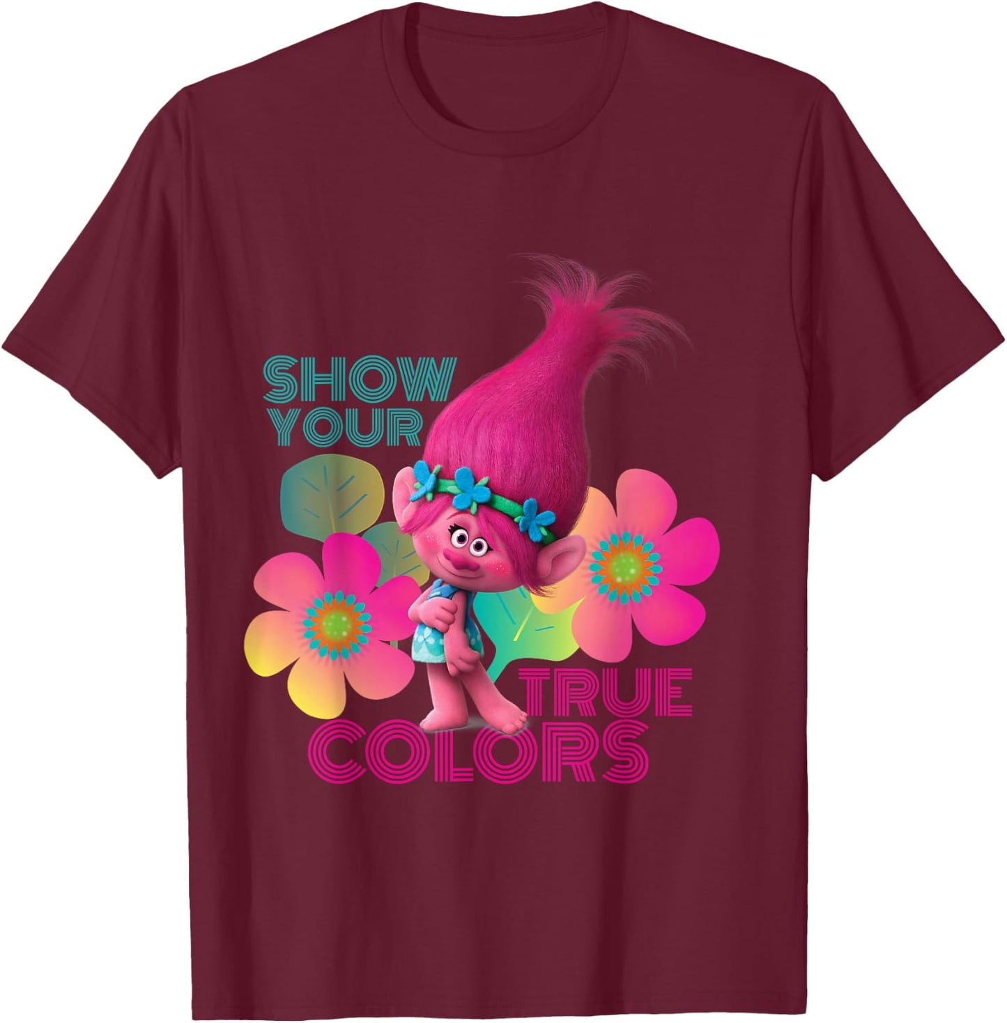 DreamWorks Trolls Show Your True Colors T-Shirt - T-Shirt | Maroon
