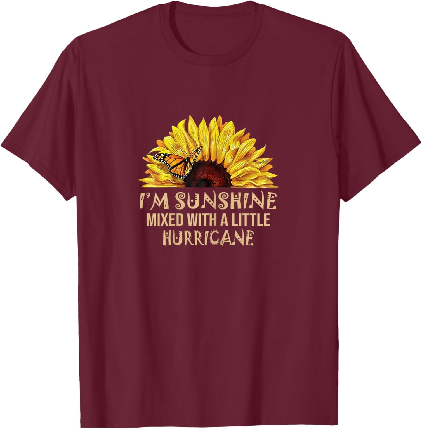 I'm Sunshine Mixed with Little Hurricane T-Shirt - T-Shirt | Maroon