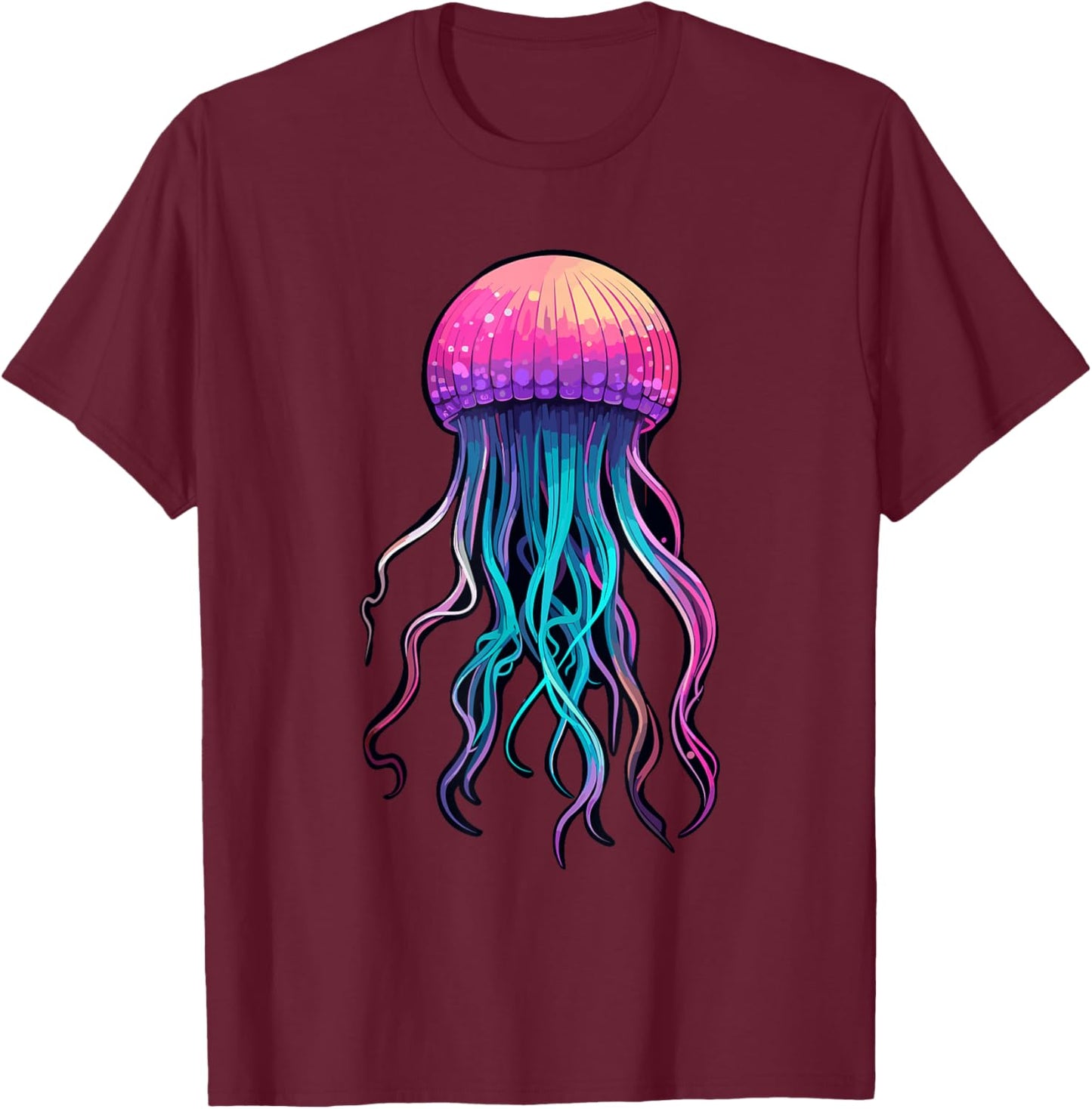 Jellyfish Costume Psychedelic Jelly Fish Sea Ocean T-Shirt - T-Shirt | Maroon