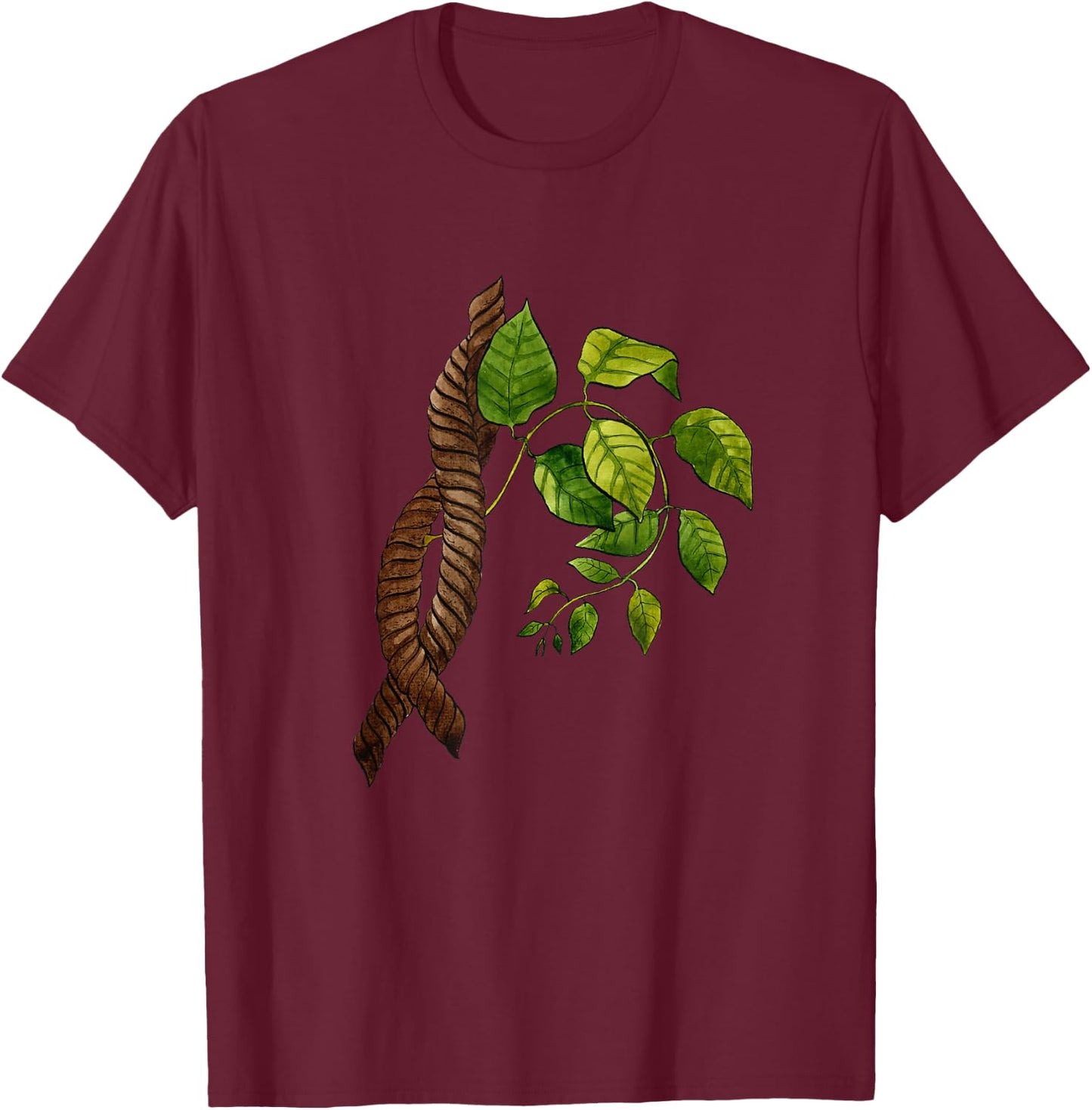Ayahuasca House Plant DMT Green Leaf Leaves Mind Spirit T-Shirt - T-Shirt | Maroon