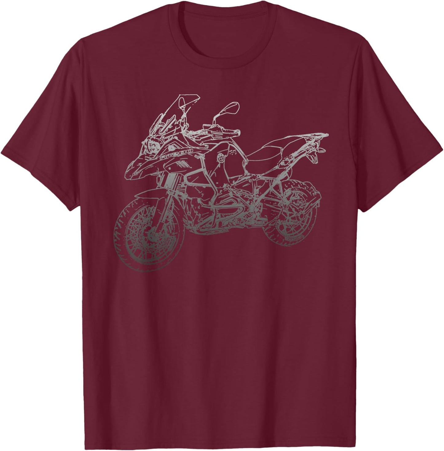 Motorcycle Pencil Motif R1200GS K51 ADV Enduro Touring T-Shirt - T-Shirt | Maroon