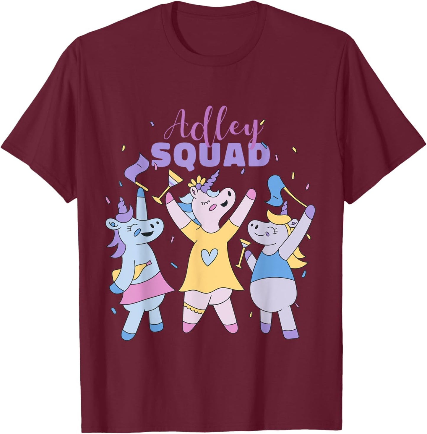 Adley Merch Unicorn Design T-Shirt - T-Shirt | Maroon