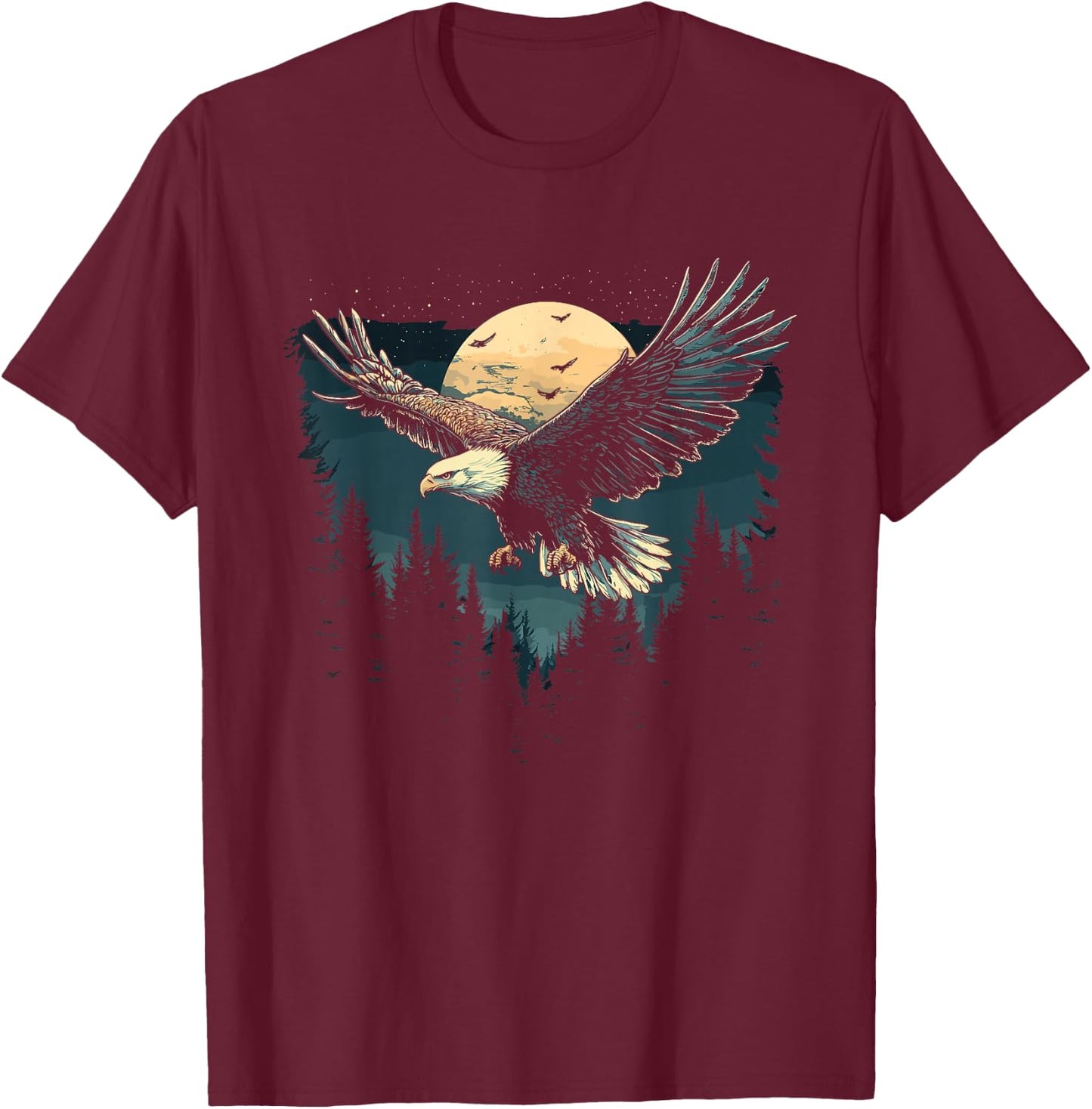 Bald Eagle & Eagle, Animal, Forest & Nature, Wildlife T-Shirt - T-Shirt | Maroon