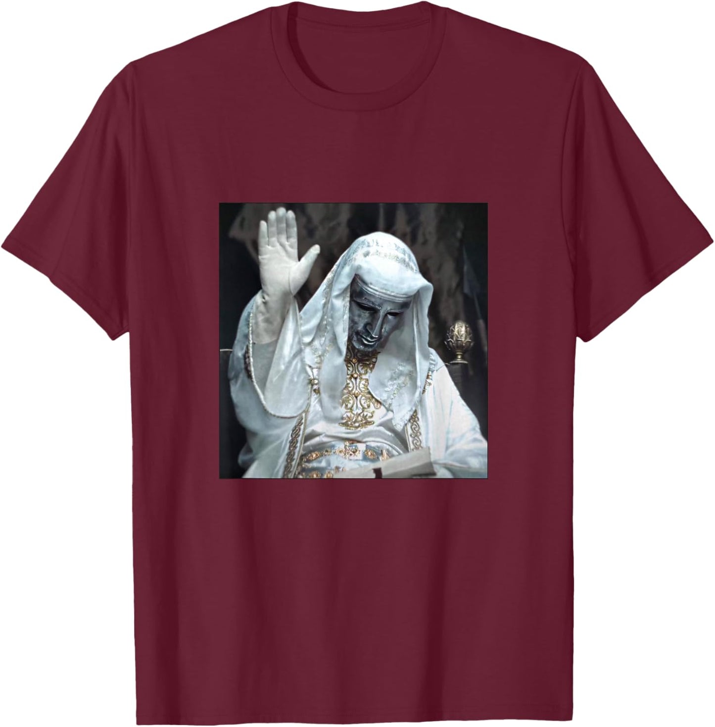 Silver Mask King Baldwin Meme T-Shirt - T-Shirt | Maroon