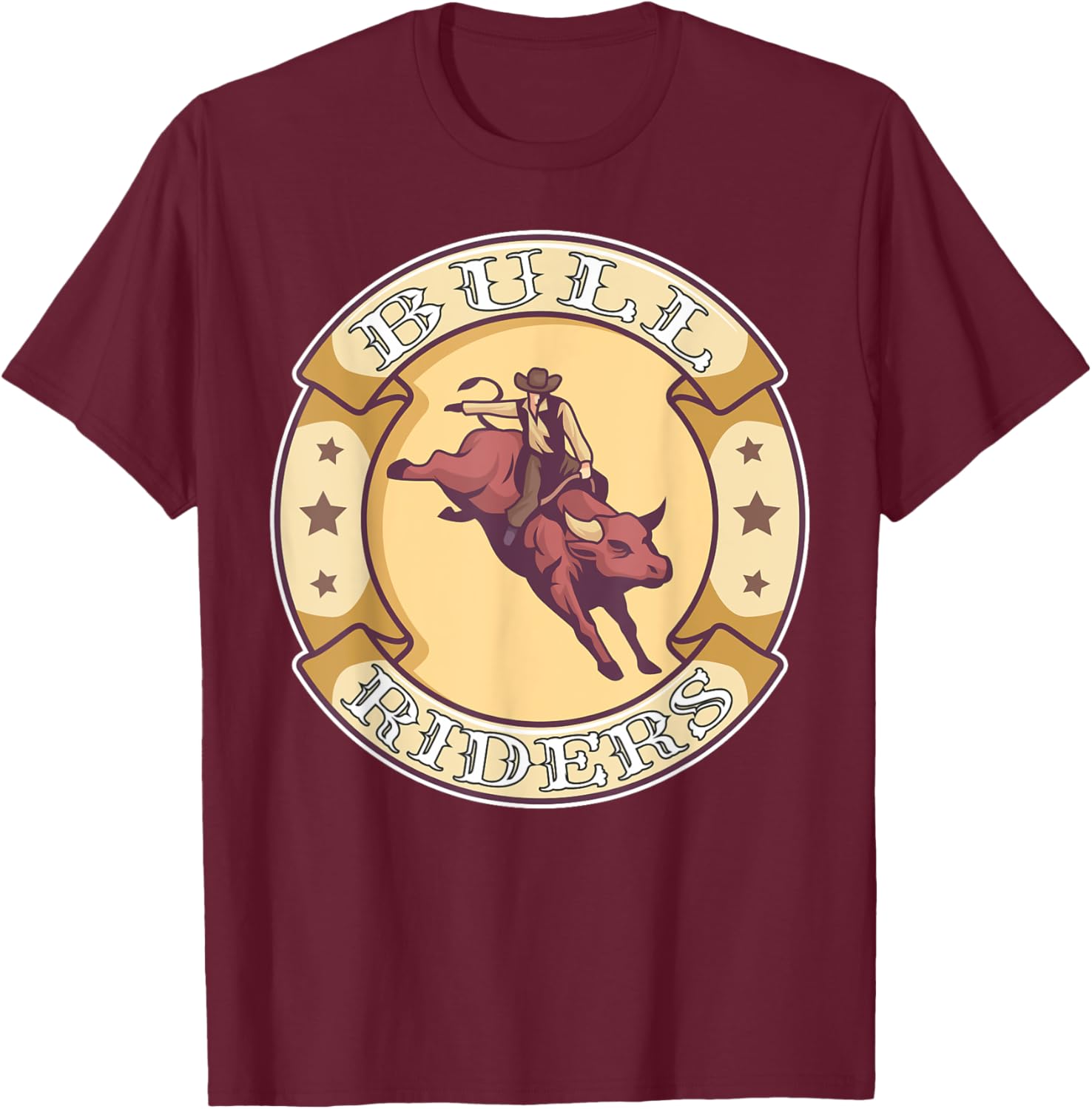 Bull Riders Cowboy Bull Riding T-Shirt - T-Shirt | Maroon