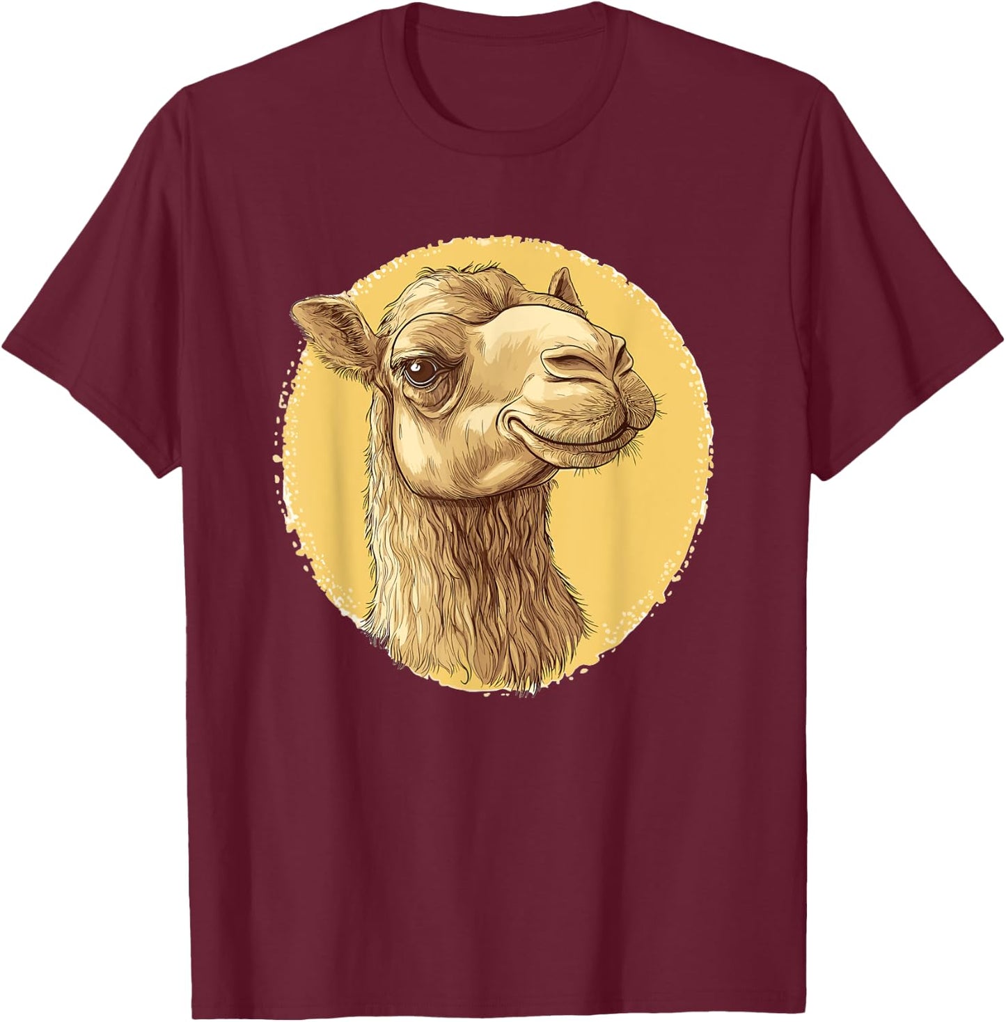 Vintage Camel Illustration T-Shirt - T-Shirt | Maroon