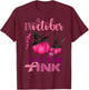 In October We Wear Pink Pumpkin Breast Cancer Halloween T-Shirt - T-Shirt | Maroon