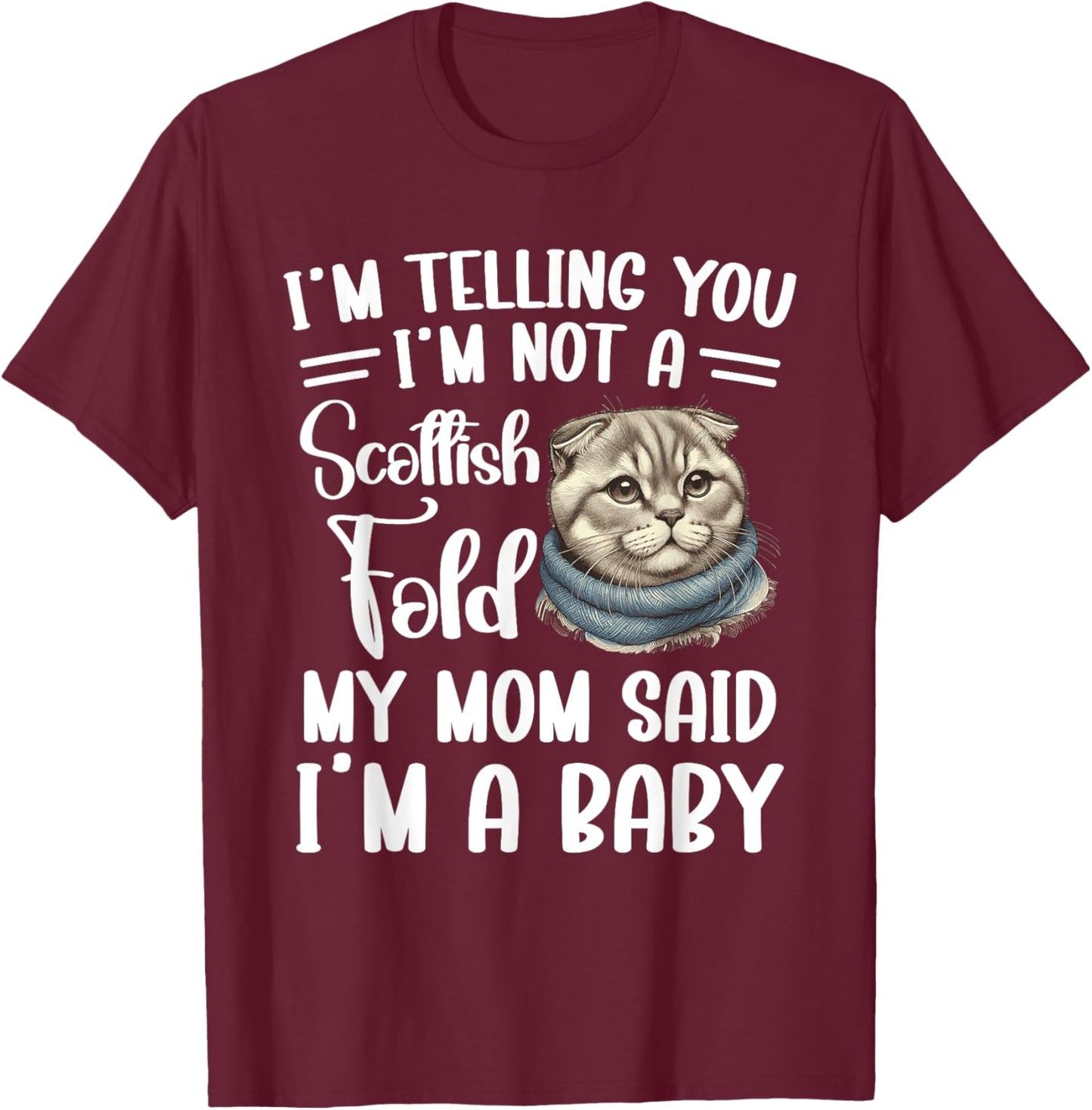 Scottish Fold Mom Costume Cat Lover Plush Scottish Folds Women T-Shirt - T-Shirt | Maroon