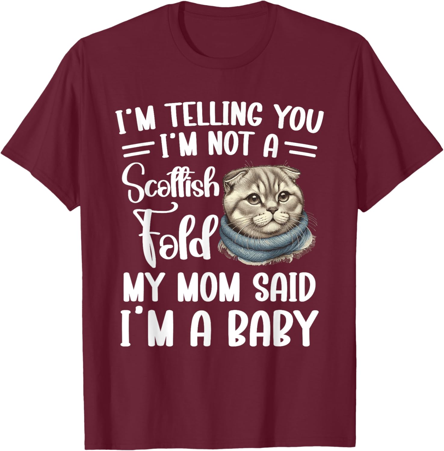 Scottish Fold Mom Costume Cat Lover Plush Scottish Folds Women T-Shirt - T-Shirt | Maroon