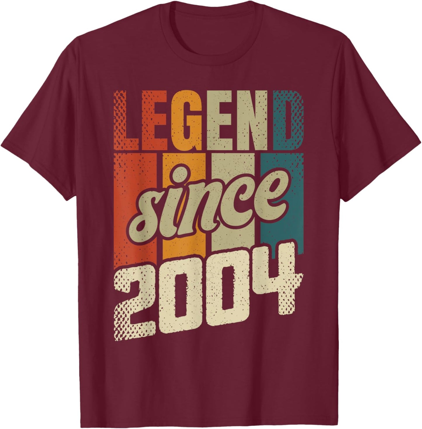 21st Birthday Man Woman 21 Years 2004 Decorative Funny Gift T-Shirt - T-Shirt | Maroon