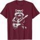 Rock Raccoon Playing Guitar - Funny Guitar Raccoon T-Shirt - T-Shirt | Maroon