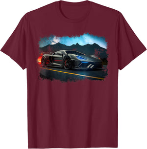 Exotic Concept Supercar Hypercar Sports Car Art Boys Graphic T-Shirt - T-Shirt | Maroon