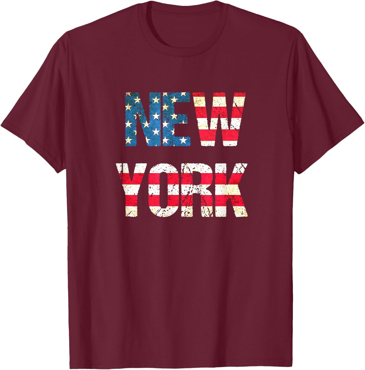 I Love New York Flag Souvenir NY T-Shirt - T-Shirt | Maroon
