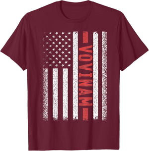 Vovinam American Flag 4th of July Vietnam Martial Arts Men T-Shirt - T-Shirt | Maroon