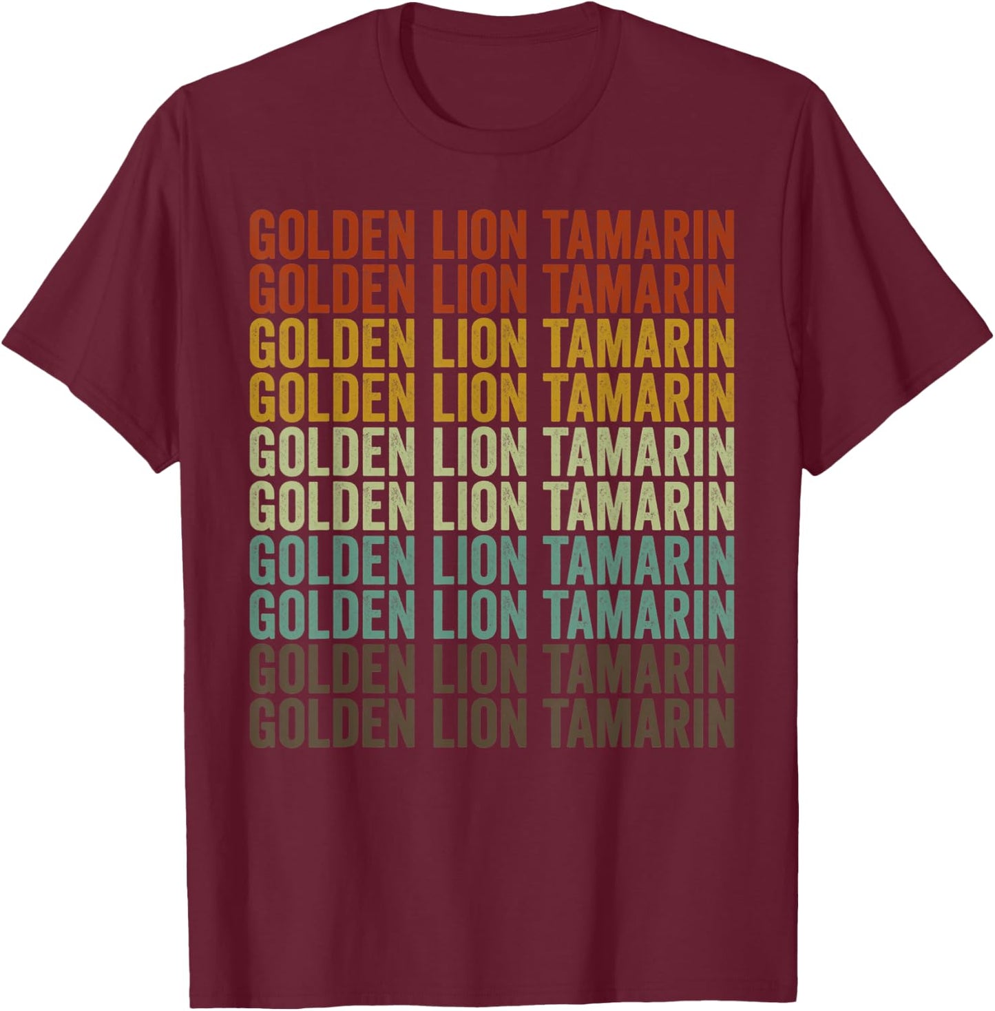 Golden Lion Tamarin Retro T-Shirt - T-Shirt | Maroon
