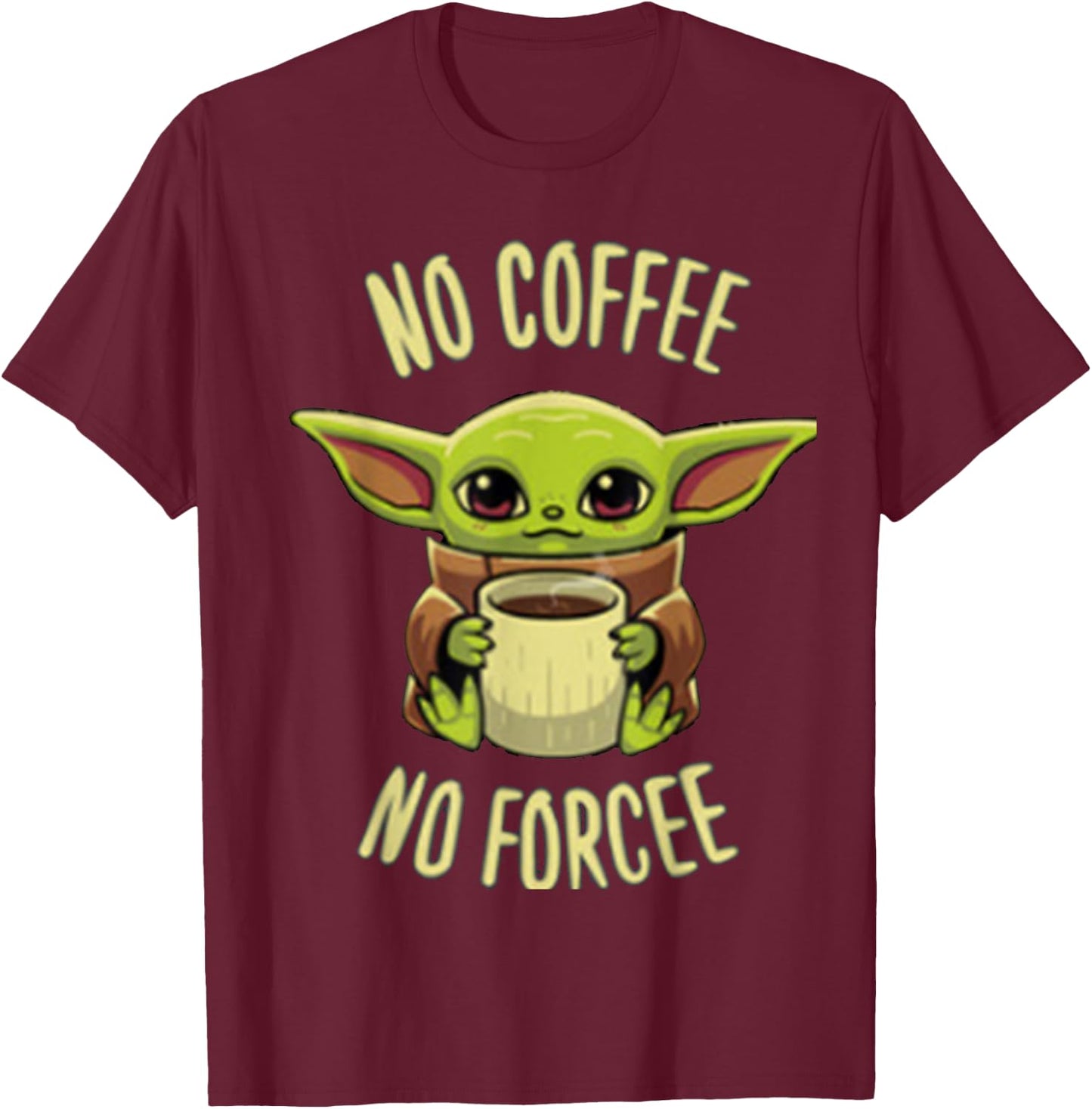 Baby yod-coffee cute , women and kid T-Shirt - T-Shirt | Maroon