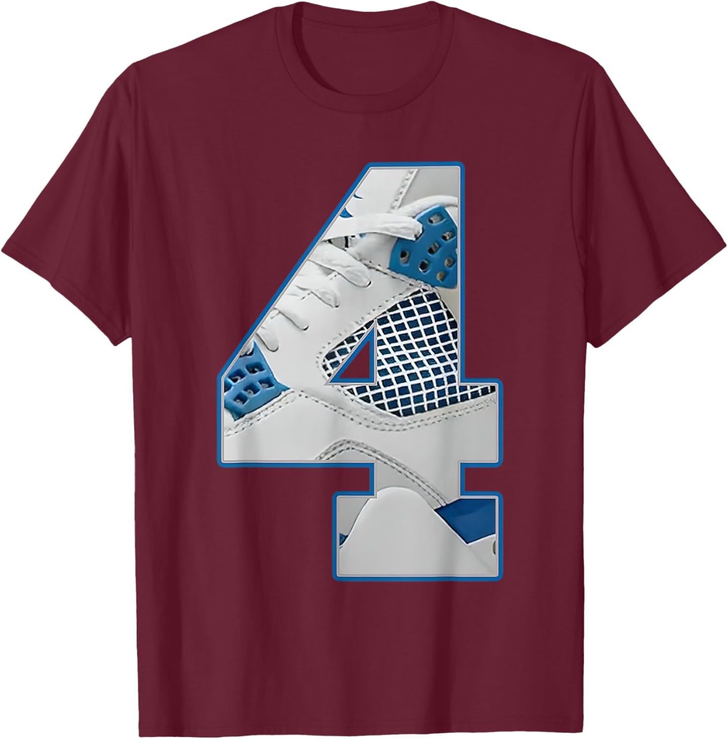 Number 4 Military Blue 4s Matching Women T-Shirt - T-Shirt | Maroon