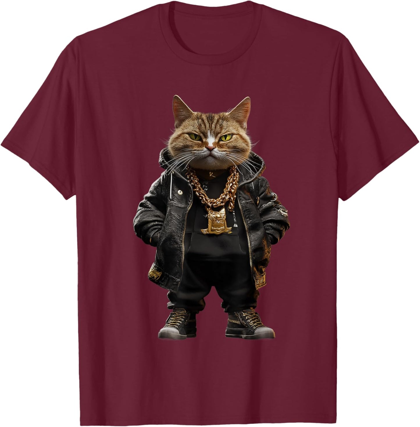 Thug Gangster Life Cat For Hip Hop Fans Meme and Cat lovers Women T-Shirt - T-Shirt | Maroon