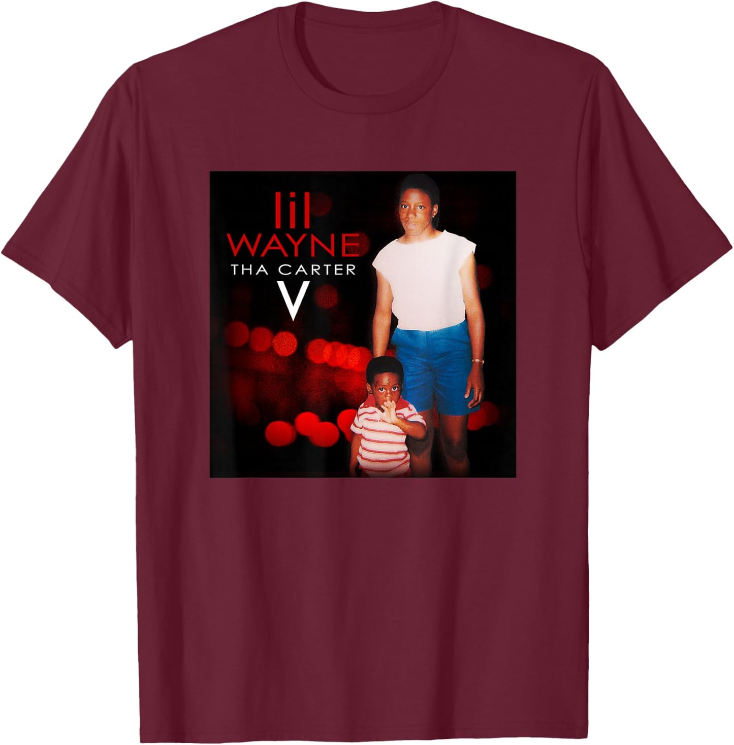 Lil Wayne The Carter V Photo Small T-Shirt - T-Shirt | Maroon