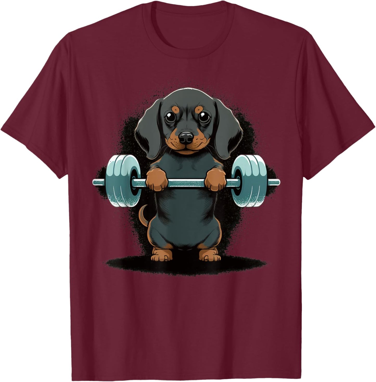 Dachshund Weightlifting Dog Funny Fitness Gym Dachshund Women Kids T-Shirt - T-Shirt | Maroon