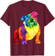 Dog Lover Gifts Colorful Cool English Bulldog T-Shirt - T-Shirt | Maroon