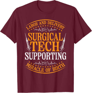 Laboratory and Delivery Surgical Tech T-Shirt - T-Shirt | Maroon