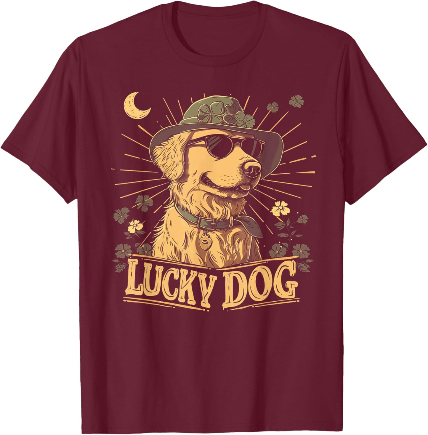 Golden Retriever Dog - St. Patrick's Day Saint Paddy's Irish Women Kids T-Shirt - T-Shirt | Maroon