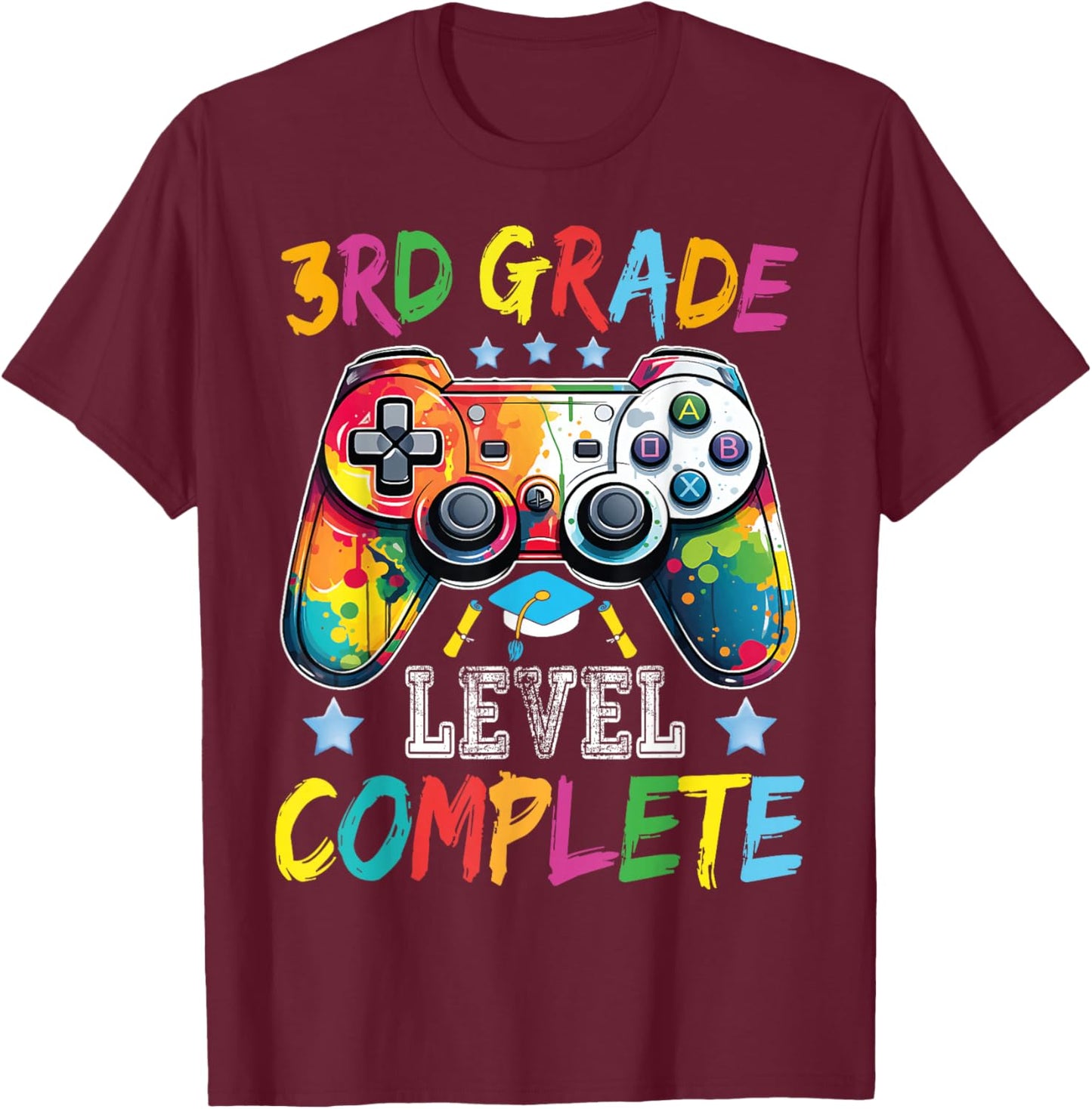 3rd Grade Level Complete Shirt Graduation Last Day Of School T-Shirt - T-Shirt | Maroon
