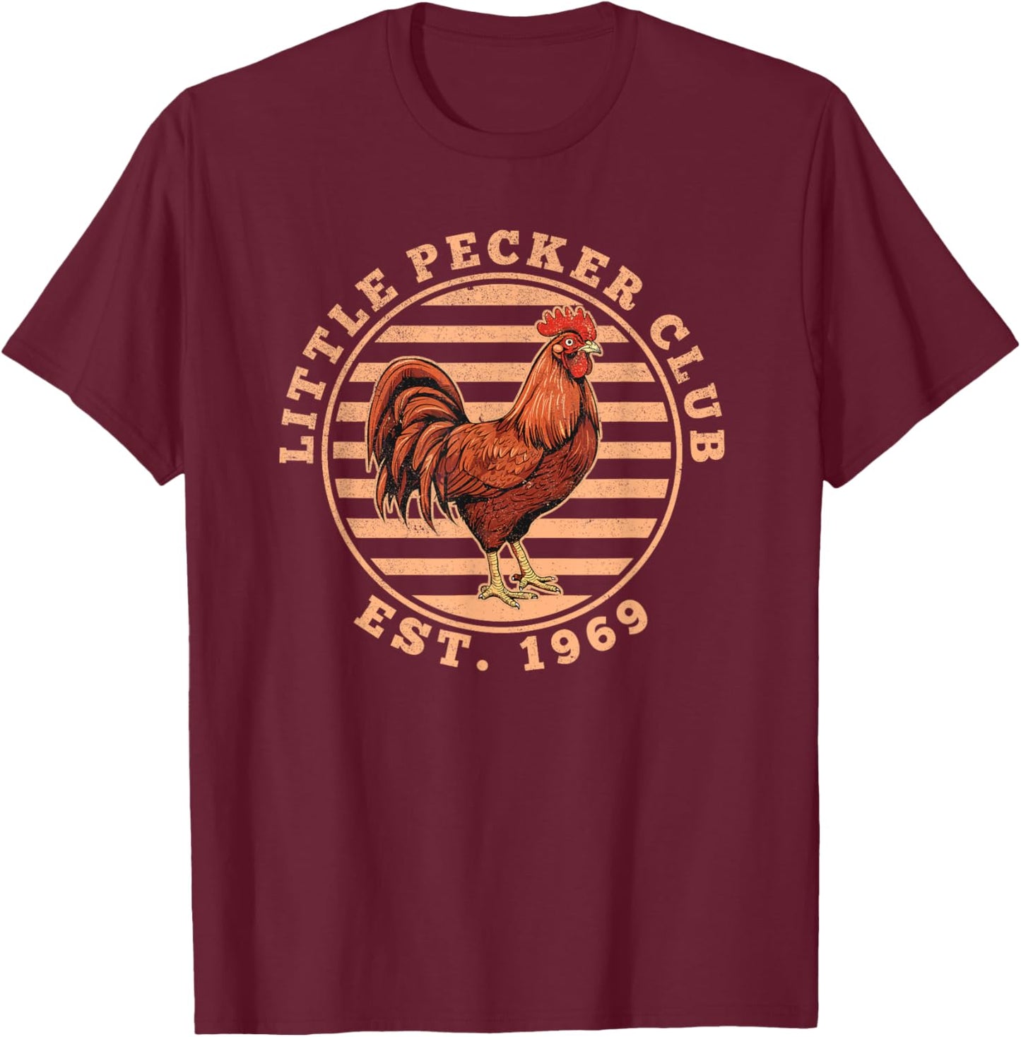 Little Pecker Club Funny Chicken T-Shirt - T-Shirt | Maroon