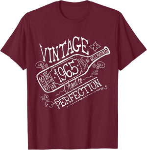 1965 Birthday Wine Lovers Vintage Born in the Sixties T-Shirt - T-Shirt | Maroon