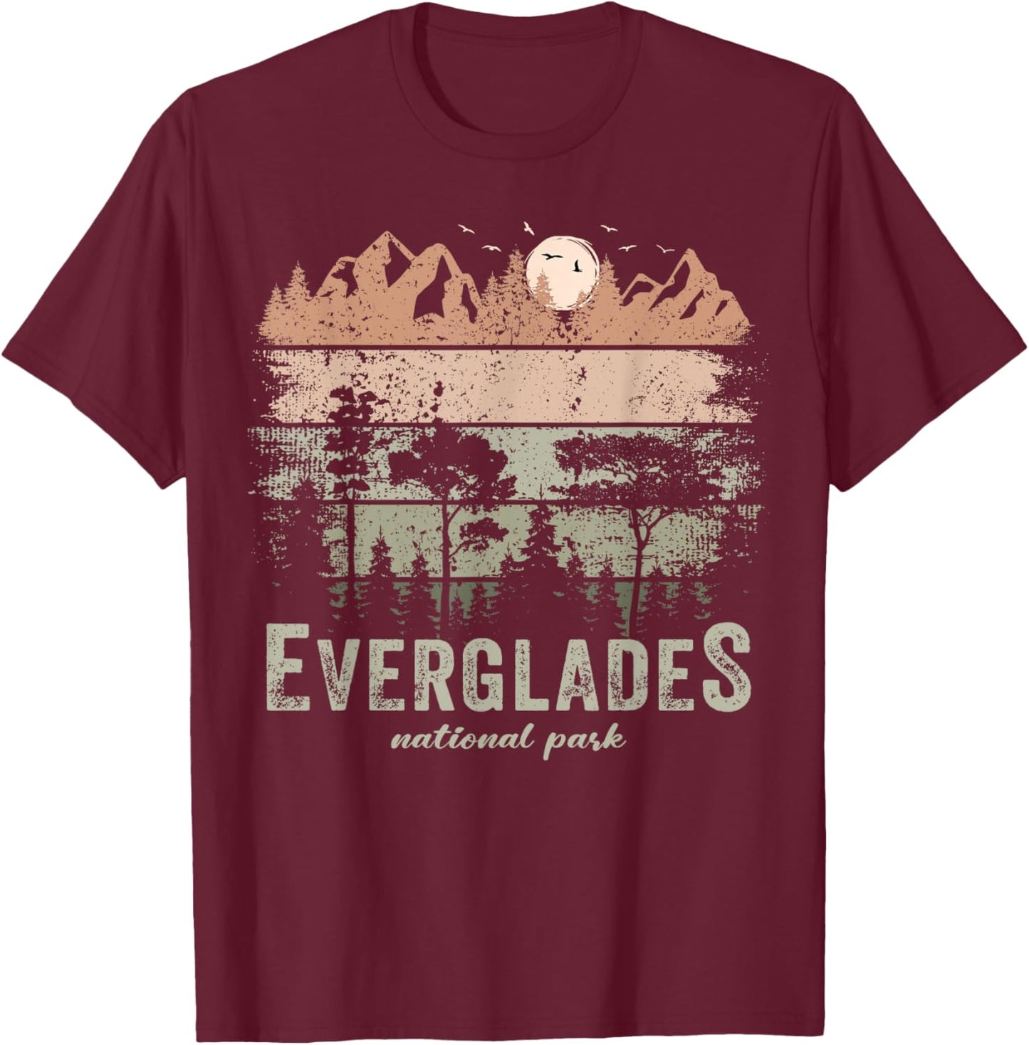 Retro Everglades National Park US Vintage Everglades T-Shirt - T-Shirt | Maroon