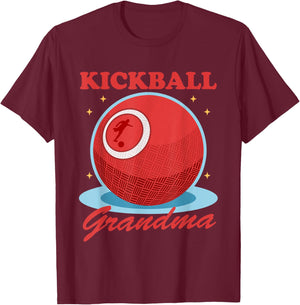 Kickball Grandma | Kickballer Player Kickball T-Shirt - T-Shirt | Maroon
