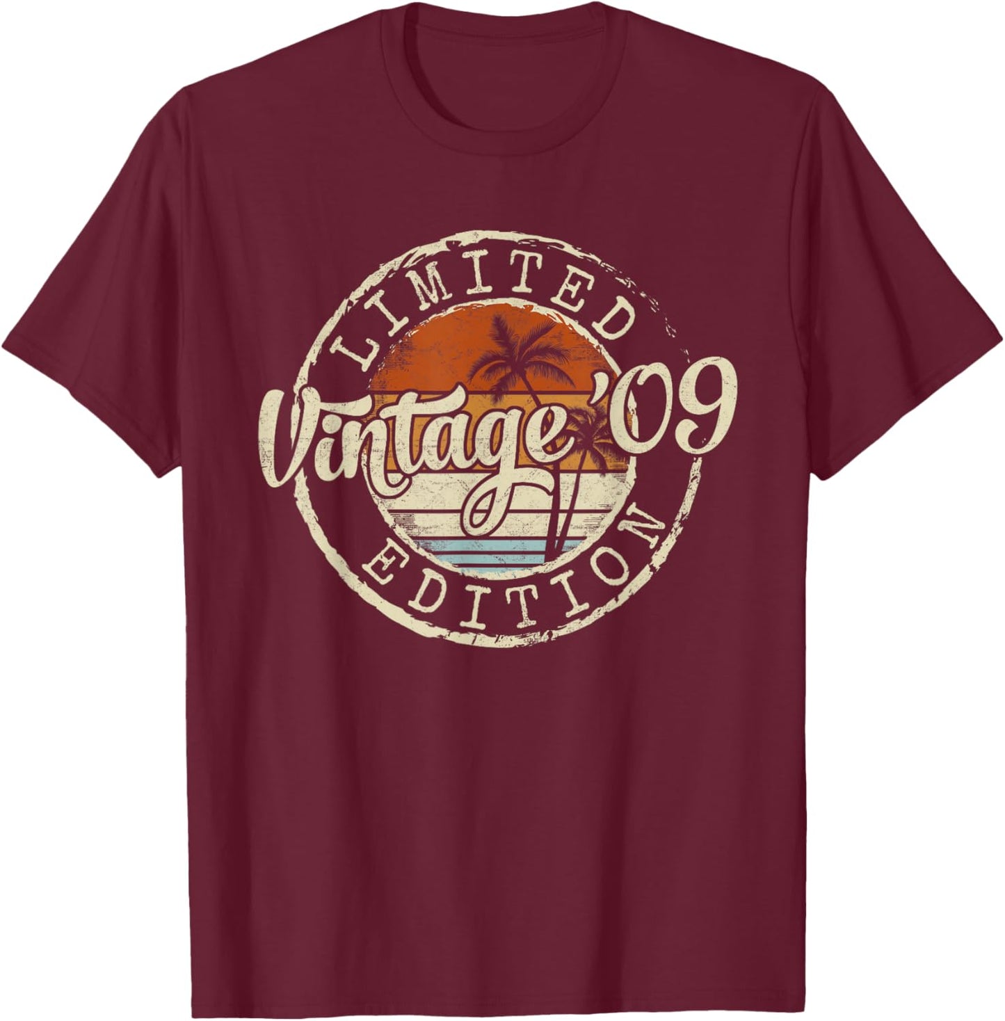 Vintage 2009 16th Birthday Gifts for Boys Girls 16 Year Old T-Shirt - T-Shirt | Maroon