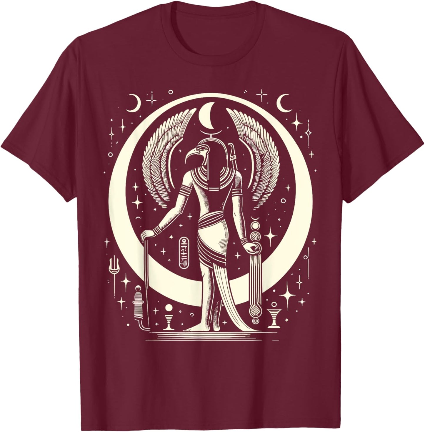 Thoth Egyptian Mythology Diety Ibis Ancient Egypt T-Shirt - T-Shirt | Maroon